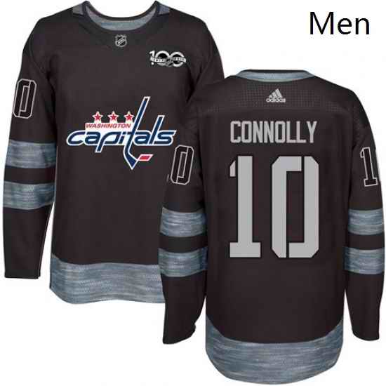 Mens Adidas Washington Capitals 10 Brett Connolly Authentic Black 1917 2017 100th Anniversary NHL Jersey